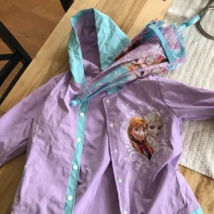 Frozen Raincoat and Umbrella Set